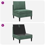 vidaXL Canapé moyen avec rangement Vert Mer Velours