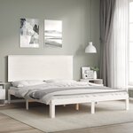 vidaXL Cadre de lit sans matelas blanc bois de pin massif