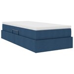 vidaXL Lit avec rangement et matelas Bleu 90 x 200 cm Polyester