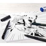 Boîte de 6 Feutres Pitt Artist Pen Mangaka Noir FABER-CASTELL