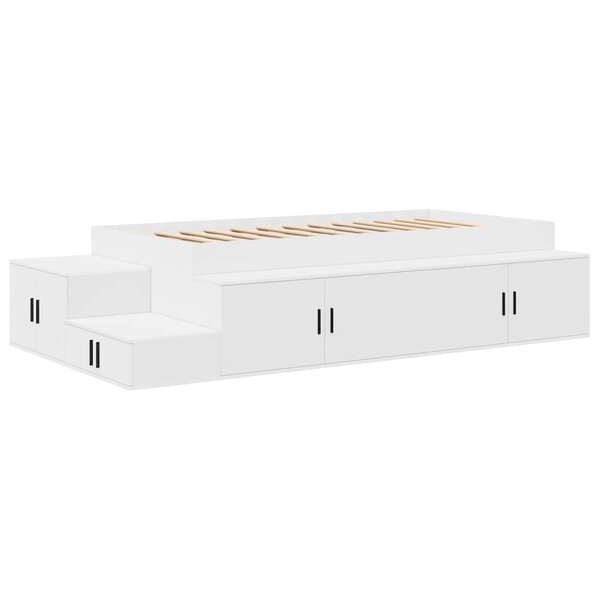 vidaXL Cadre de lit avec rangement Blanc 234 x 118 x 53.5 cm