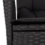vidaXL Ensemble à manger de jardin coussins 5Pièces Noir Résine tressée