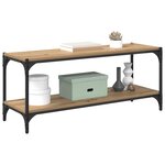 vidaXL Meuble TV Chêne artisanal 100x33x41cm Bois d'ingénierie et fer