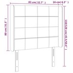 vidaXL Tête de lit à LED Bleu 83x16x118/128 cm Tissu