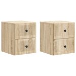 vidaXL Cabinet de chevet mural 2 Pièces Chêne Sonoma 33 x 34 5 x 40 cm