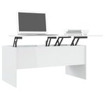 vidaXL Table basse blanc brillant 102x50 5x46 5 cm bois d'ingénierie