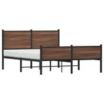 vidaXL Cadre de lit en métal sans matelas chêne marron 140x200 cm