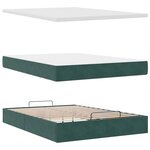 vidaXL Cadre de lit ottoman avec matelas vert foncé 140x200 cm velours