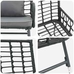 vidaXL Banc de jardin Noir  Anthracite Rattan synthétique  acier