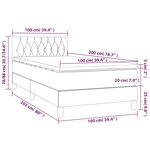 vidaXL Sommier à lattes de lit avec matelas Noir 100x200 cm Tissu