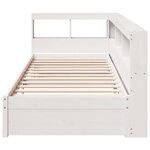 vidaXL Lit bibliothèque sans matelas blanc 100x200 cm bois pin massif