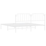 vidaXL Cadre de lit métal sans matelas et tête de lit blanc 193x203 cm