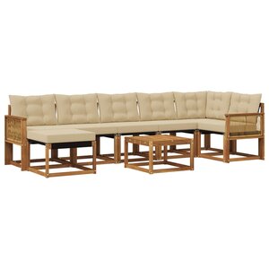 vidaXL Ensemble de canapés d'extérieur 8 pc Naturel et Beige
