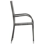 vidaXL Chaises empilables d'extérieur lot de 6 Gris Résine tressée