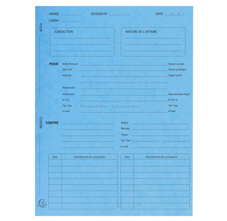 Paquet De 25 Dossiers De Procédure Carte Lustrée 25x32cm - Turquoise - X 5 - Exacompta