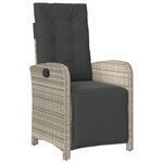 vidaXL Ensemble à manger de jardin et coussins 5 Pièces gris clair rotin