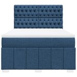 vidaXL Sommier à lattes de lit avec matelas Bleu 140x200 cm Tissu