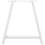 vidaXL Pieds de table à manger en forme de A 2 pièces Blanc 70 x (72-73) cm Acier