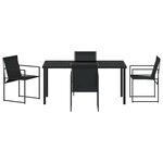 vidaXL Ensemble de salle à manger pour jardin 5 Pièces Noir
