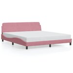 VidaXL Cadre de lit avec tête de lit Dover rose 180x200cm velours