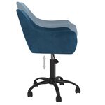 vidaXL Chaises pivotantes à manger lot de 2 bleu velours