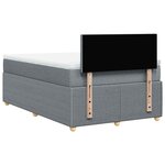 vidaXL Sommier à lattes de lit et matelas gris clair 120x190 cm tissu