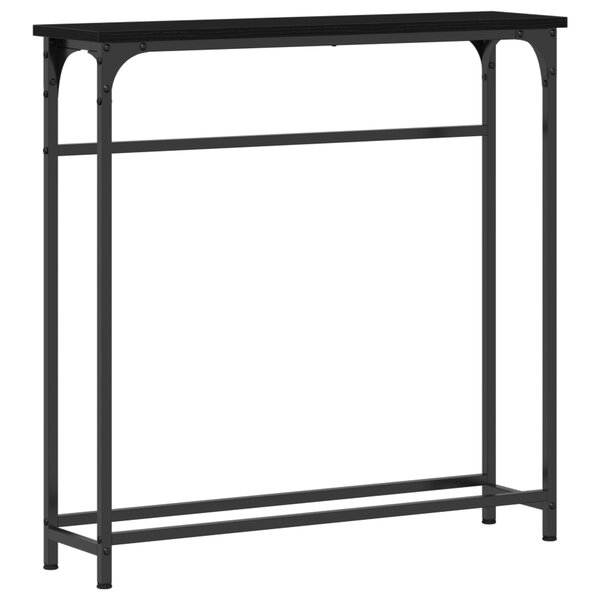vidaXL Table console Noir Chêne 75x19 5x75 cm Bois d'ingénierie