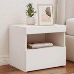 vidaXL Table de chevet avec lumières LED blanc 50x40x45 cm