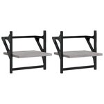 vidaXL Étagères murales avec barres 2 Pièces sonoma gris 30x25x30 cm
