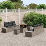 vidaXL Ensemble de canapé de jardin 9 Pièces Gris clair et gris foncé