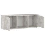 vidaXL Meuble TV Béton 88 5x27 5x30 5 cm Bois d’ingénierie