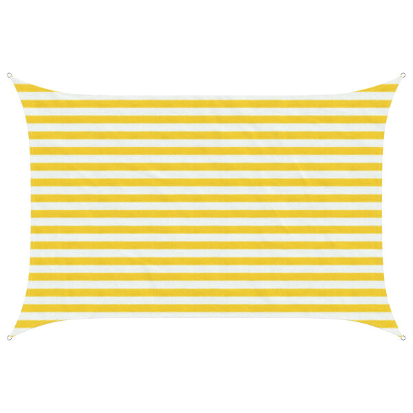 vidaXL Voile d'ombre 2 x 2 5 m HDPE Rectangulaire Jaune et blanc