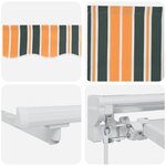 vidaXL Auvent rétractable manuel Vert et jaune 4 5 × 3 5 m