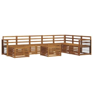 vidaXL Ensemble de canapé d'angle 9 Pièces Naturel Bois d'Acacia Massif