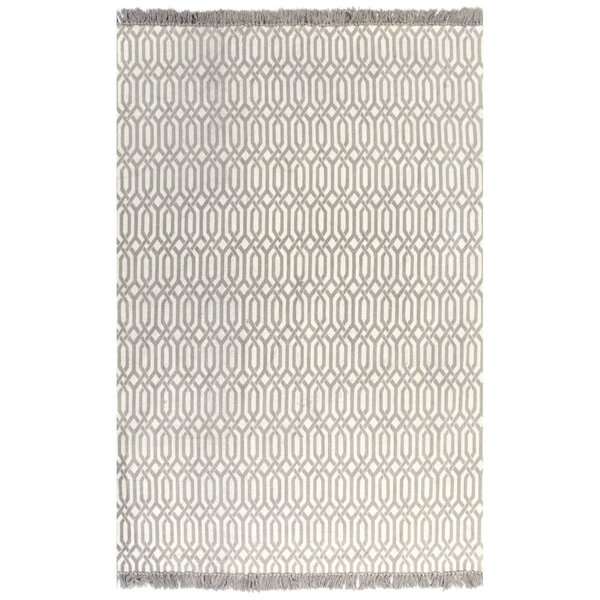 vidaXL Tapis Kilim Coton 160 x 230 cm avec motif Taupe