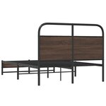 vidaXL Cadre de lit sans matelas 135x190 cm chêne marron