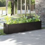 Vidaxl jardinière noir 200x50x50 cm bois de pin solide