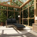 vidaXL Salon de jardin 2 Pièces avec coussins Résine tressée Gris