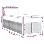 vidaXL Sommier à lattes de lit avec matelas Bleu 80x200 cm Tissu