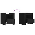 vidaXL Table de chevet noir 45x50x50 cm bois d’ingénierie