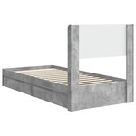 vidaXL Cadre de lit avec rangement et tête de lit Gris béton