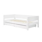 Flexa WHITE Banquette-lit 90 x 200 cm avec dossier et 2 tiroirs Blanc