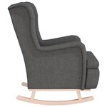 vidaXL Fauteuil avec pieds à bascule en bois d'hévéa Gris foncé Tissu