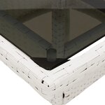 vidaXL Ensemble à manger de jardin et coussins 5 Pièces blanc rotin verre