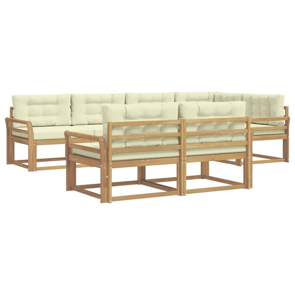 vidaXL Ensemble de canapés d'extérieur 6 Pièces Blanc et crème Polyester