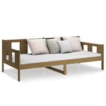vidaXL Lit de jour sans matelas marron miel bois pin massif 90x200 cm