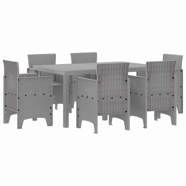 vidaXL Ensemble de salle à manger pour jardin 7 Pièces Gris clair