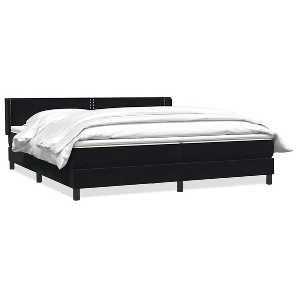 vidaXL Sommier à lattes de lit avec matelas noir 180x210 cm velours