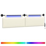 vidaXL Tête de lit suspendue Crème Tissu en velours côtelé