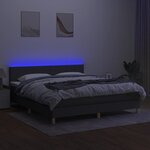 vidaXL Sommier à lattes de lit et matelas et LED Gris foncé 180x200 cm